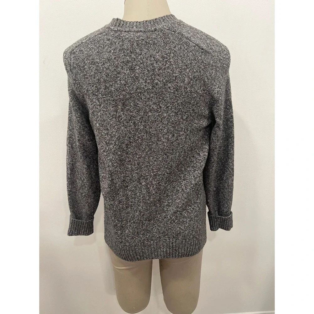 Banana Republic Sweater Men's Medium Gray Marled Cotton Blend Crewneck Sweater
